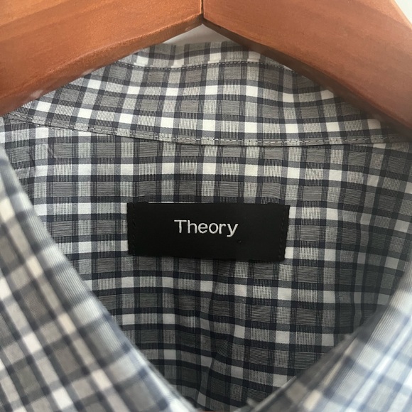 Theory Black and White Casual Button Down Shirt - Picture 3 of 5